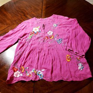 Vintage Johhny Was fuschia blouse